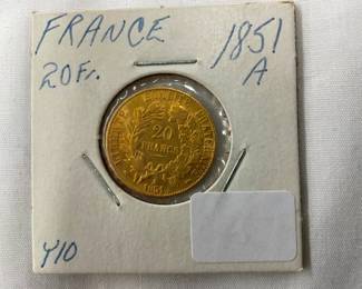 1851A 1/4 OZ FRANCE 20 FRANKS