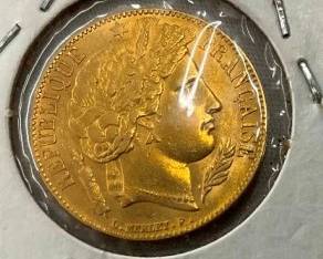 1851A 1/4 OZ FRANCE 20 FRANKS