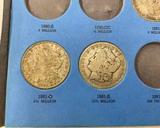 1880,1881 MORGAN SILVER DOLLARS