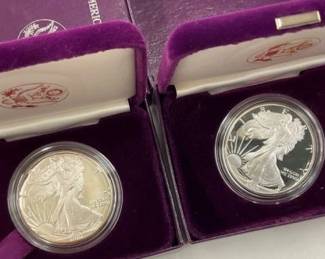 1987, 1989 AMERICAN SILVER EAGLES