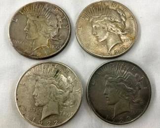1922,23,24 PEACE SILVER DOLLARS