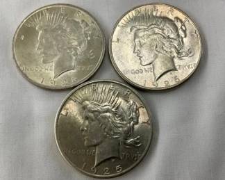 UNC 1923,25,26 PEACE SILVER DOLLARS