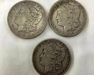 1901,1902 MORGAN SILVER DOLLARS