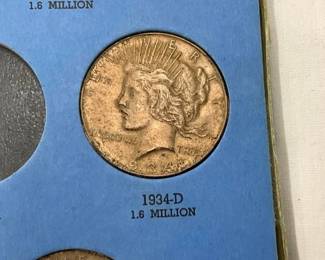 1934D, 1935,1935S PEACE DOLLARS