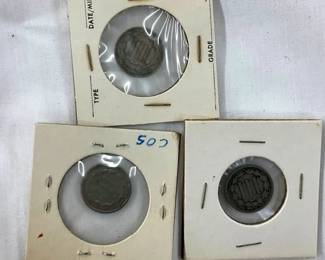 1865,1866,1869 NICKELS
