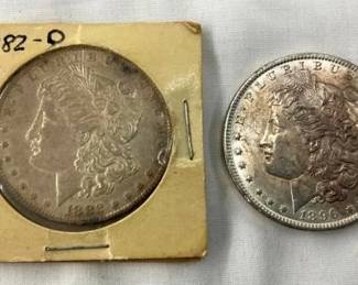 1882 O, 1896 MORGAN SILVER DOLLARS
