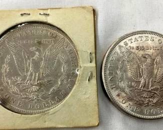 1882 O, 1896 MORGAN SILVER DOLLARS