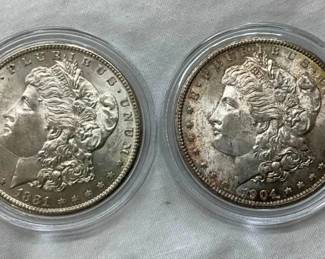 UNC 1881-S/1904-O (TONED) MORGANS