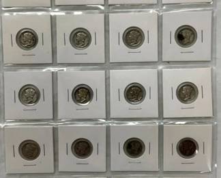 (20) MERCURY DIMES W/FULL DATES