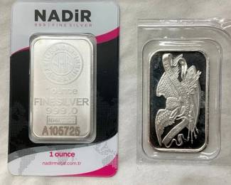 NADIR/SILVERTOWNE 1OZ SILVER BARS