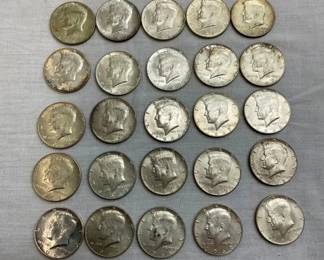 25 1960'S KENNEDY HALVES