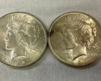 1928,1923 MORGAN SILVER DOLLARS