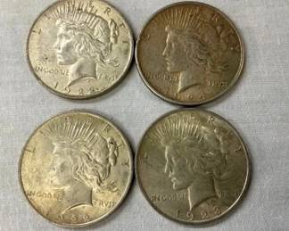 2-1922,1924,1923 PEACE DOLLARS