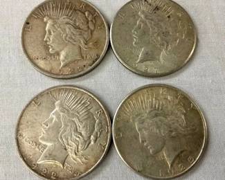2-1922,1925,1927 PEACE DOLLARS