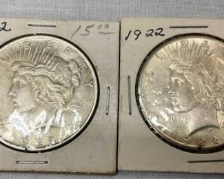 1922 PEACE SILVER DOLLARS