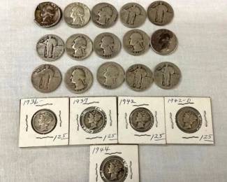 SILVER QUARTERS,MERCURY DIMES