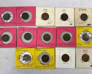 14 1900'S INDIAN HEAD PENNIES