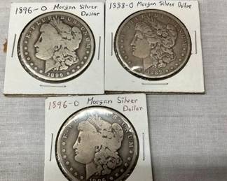 (2) 1896-0/1888-O MORGAN SILVER DOLLARS
