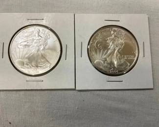 (2) 2008 AMERICAN SILVER EAGLE DOLLARS