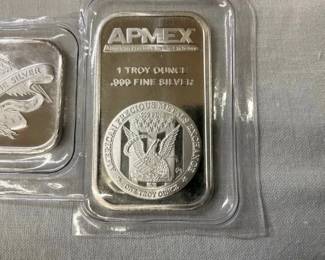 CLOSE UP AMPEX SEALED BAR .999 SILVER