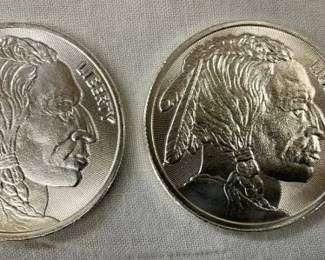 (2) 1OZ. BUFFALO ROUNDS .999 SILVER