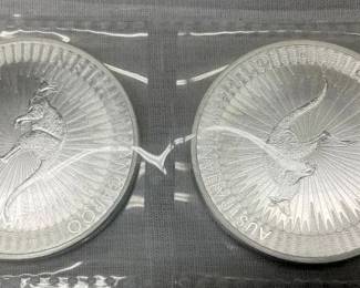 (2) 2022 AUSTRALIAN KANGAROO .999 SILVER