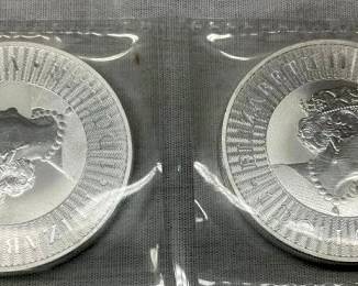 (2) AUSTRALIAN KANGAROO .999 SILVER