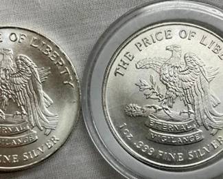 (2) 1OZ DON'T TREAD ON ME .999 SILVER