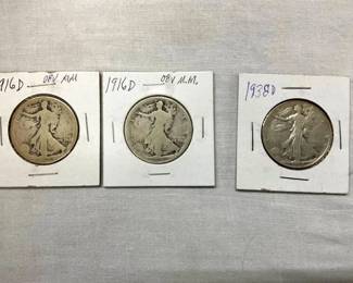 CLOSE UP VIEW WALKING LIBERTY HALVES