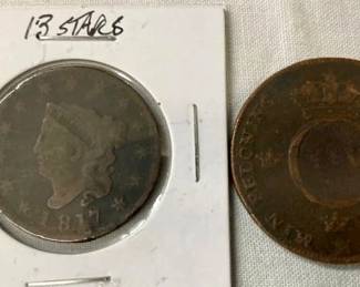 1817 CORONET HEAD/1820 SWEEDEN SKILLING