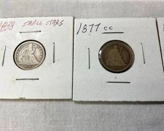 W/1845 1/2 DIME
