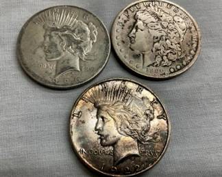 1890 MORGAN/1922, 1926 PEACE SILVER $