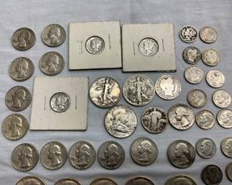 W/(15) SILVER QUARTERS/(21) SILVER DIMES