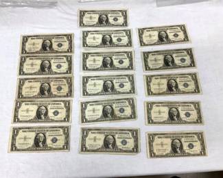 (10) 1935 $1/(6) 1957 $1 SILVER CERT.