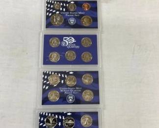 2002 US MINT PROOF SET W/2006-2007 US MINT QUARTER PROOF SETS