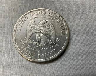 BACK VIEW 1876-S TRADE DOLLAR