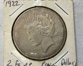 RARE 1922 DOUBLE FACE PEACE SILVER $
