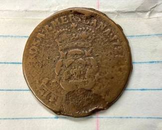 BACK VIEW 1/2 PENNY W/CROWNED ROSE