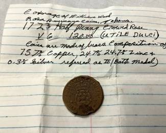 1773 ROSA AMERICAN 1/2 PENNY