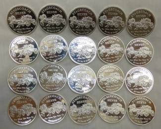 20 .999 STAGECOACH SILVER COINS 1OZ