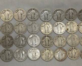 40 SILVER STANDING LIB. QUARTERS