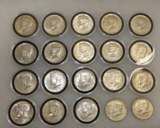 20 KENNEDY HALVES 40% SILVER