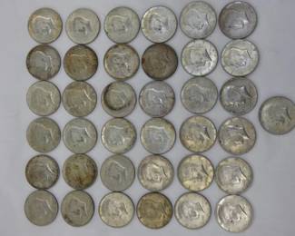 37 KENNEDY HALVES 40% SILVER