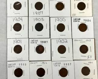 (16) INDIAN HEAD PENNIES