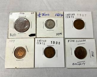 (6) INDIAN HEAD PENNIES