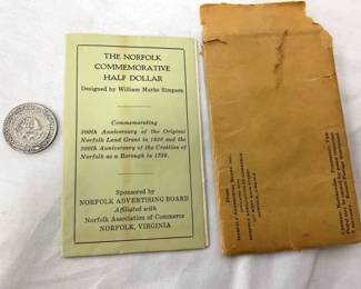 RARE NORFOLK COMM. HALF DOLLAR