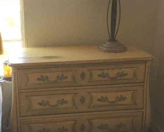 Another Cute Carved Three Drawer Chest With Lamp