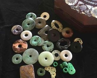 Japanese Lacquer Jewelry Box, And Pendant Pieces