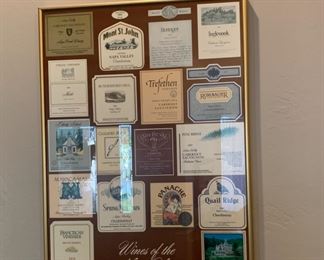 Framed Label Wines of the Napa Valley