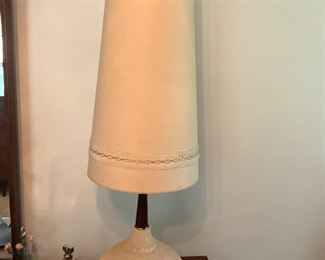 Mid Century Atomic textured lamp w/original shade $200